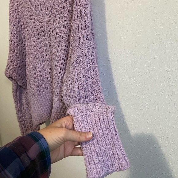 Free People Best of You Open Knit Sweater V-Neck Dolman Sleeve - Picture 6 of 8